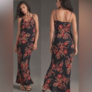 Reformation Parma viscose Dress Rose Garden Anthropologie Black Floral Size M